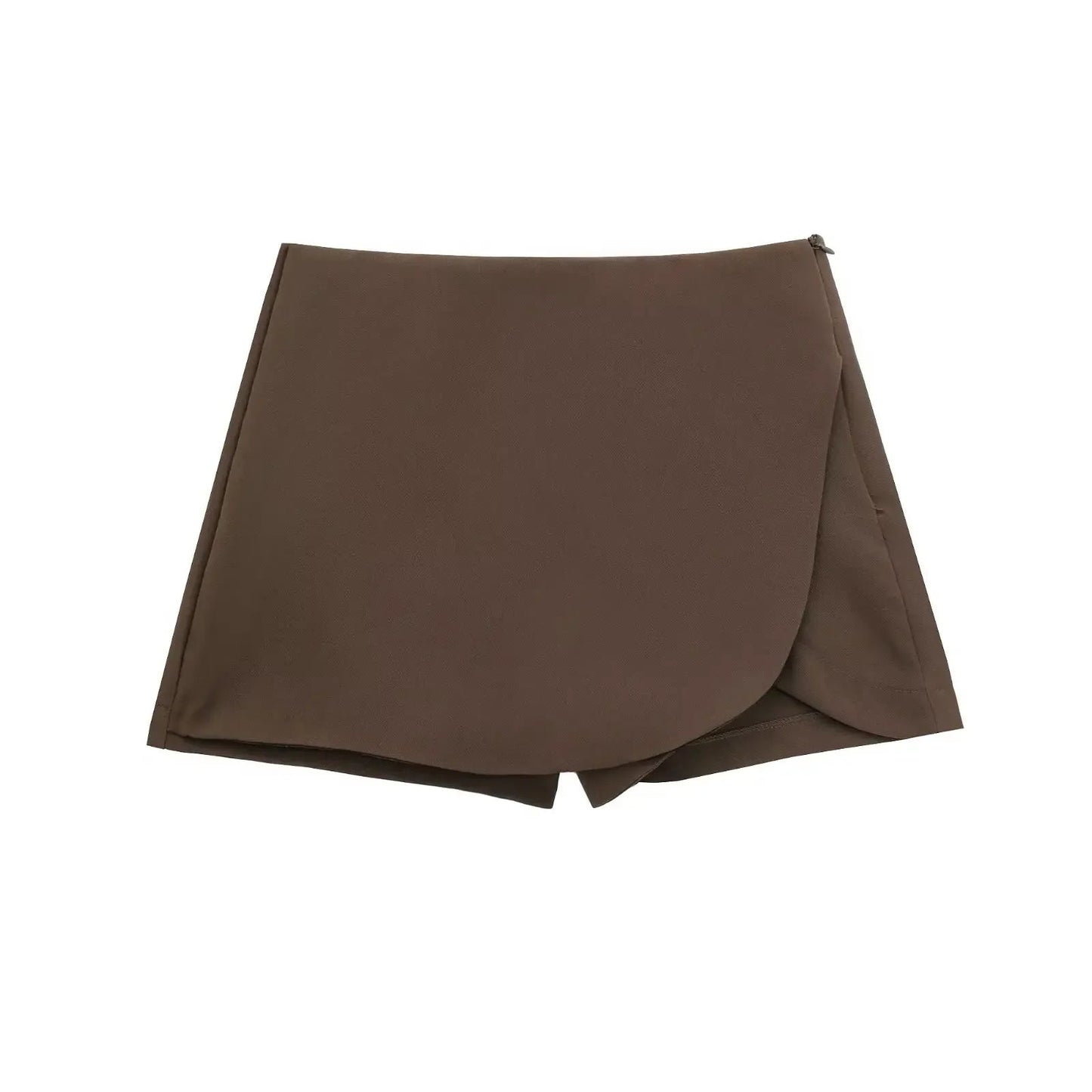 Gonna Pantalone a Vita Alta con Zip Laterale - Rosboutiquechic