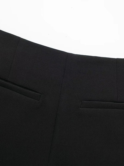 Gonna Pantalone a Vita Alta con Zip Laterale - Rosboutiquechic