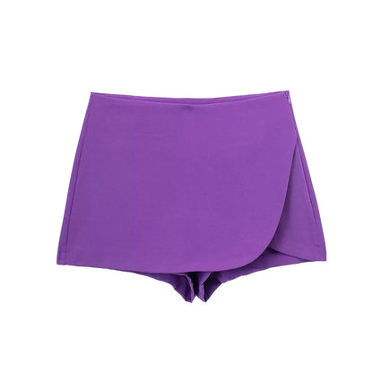 Gonna Pantalone a Vita Alta con Zip Laterale - Rosboutiquechic