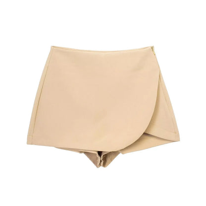 Gonna Pantalone a Vita Alta con Zip Laterale - Rosboutiquechic
