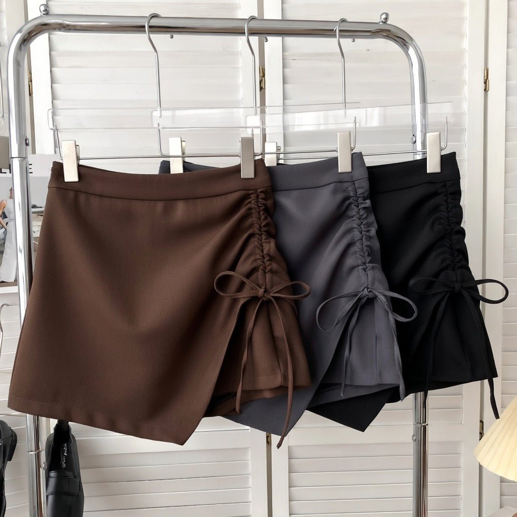 Gonna Pantalone Corta con Stringhe Laterali - Rosboutiquechic