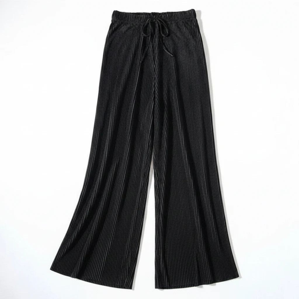 Pantaloni Plissé a Gamba Larga Eleganti - Rosboutiquechic