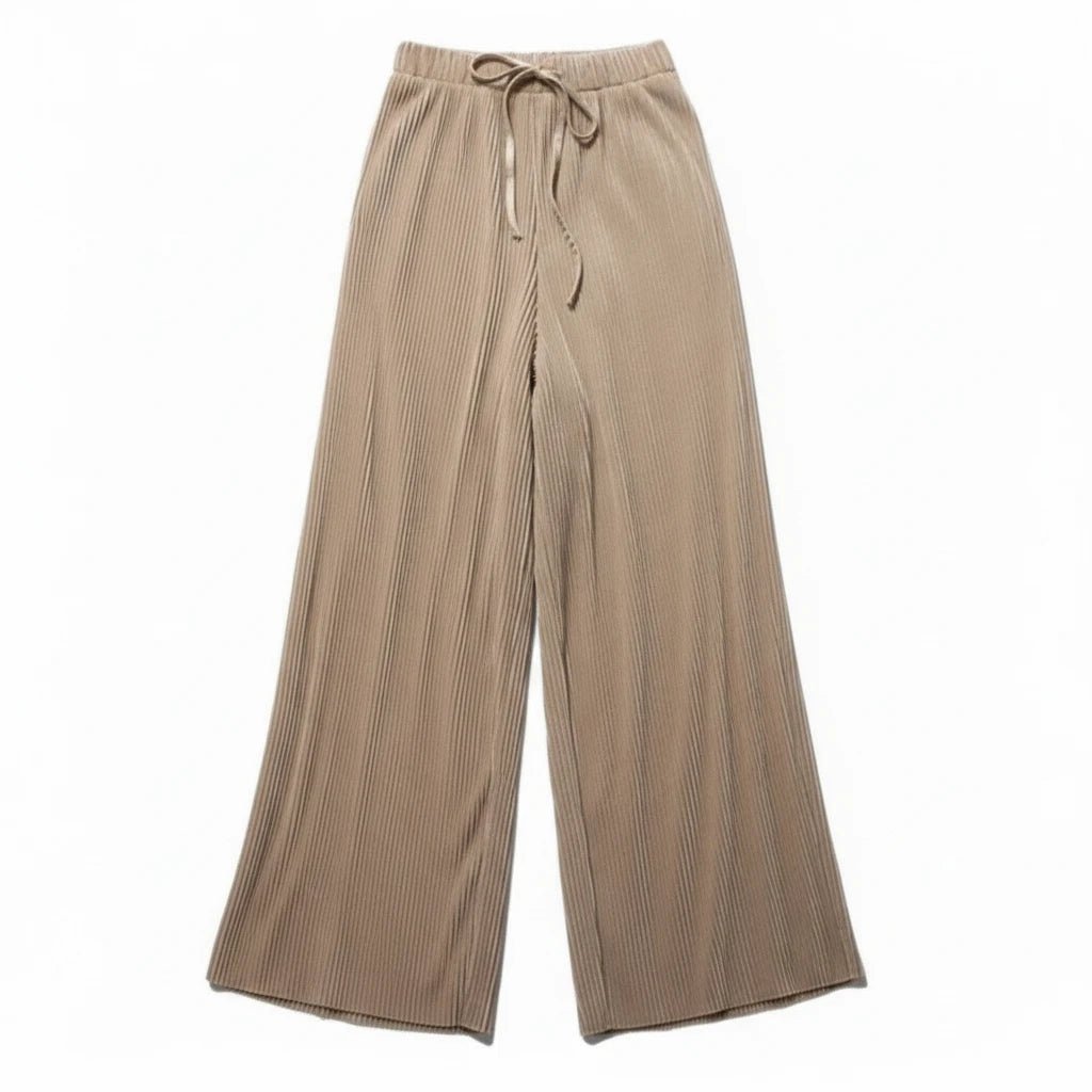 Pantaloni Plissé a Gamba Larga Eleganti - Rosboutiquechic
