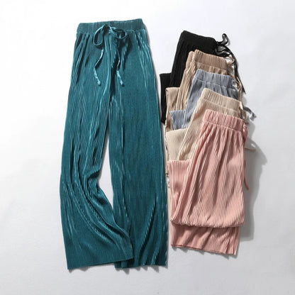 Pantaloni Plissé a Gamba Larga Eleganti - Rosboutiquechic