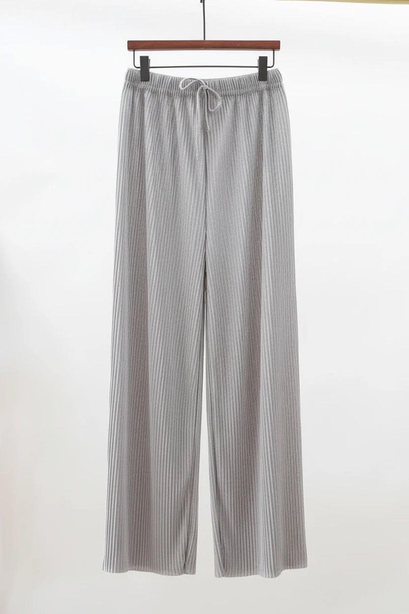 Pantaloni Plissé a Gamba Larga Eleganti - Rosboutiquechic