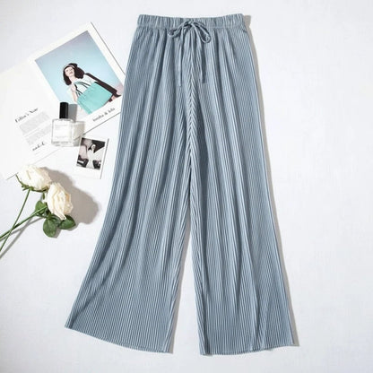 Pantaloni Plissé a Gamba Larga Eleganti - Rosboutiquechic