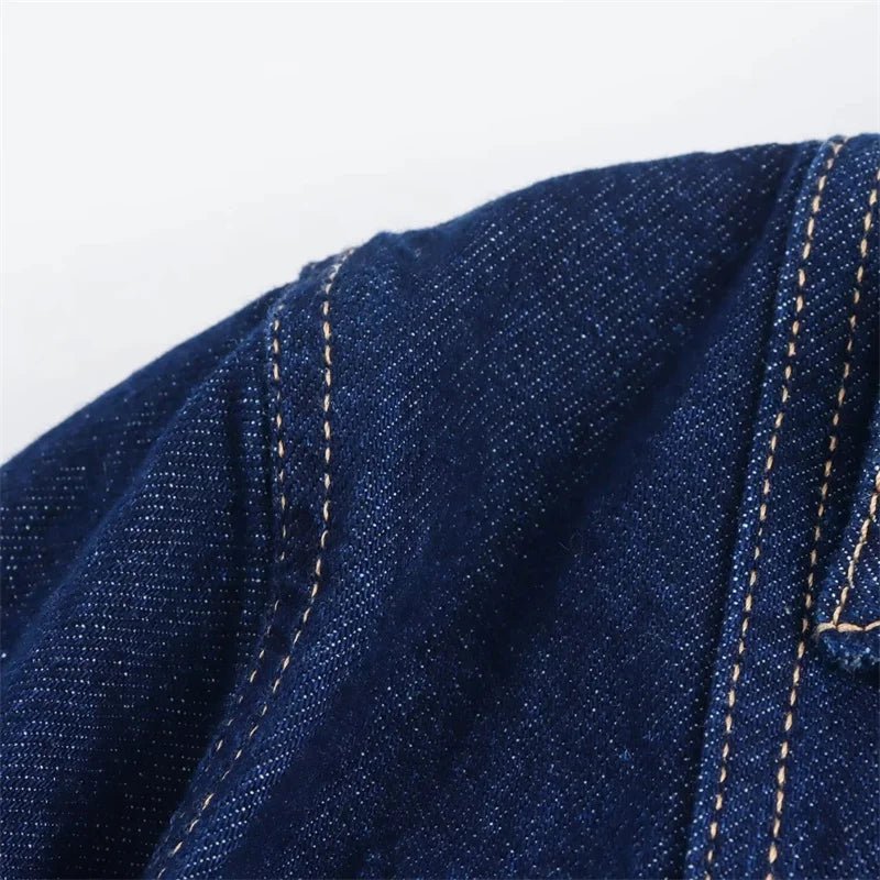 Set Coordinato Denim Donna: Camicia Crop e Minigonna Blu - Rosboutiquechic