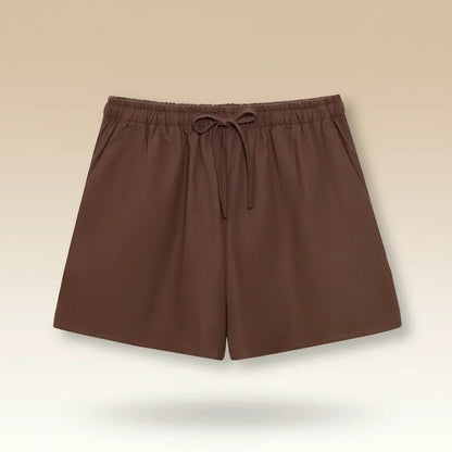Set Coordinato Estivo in Lino: Top con Spalline a Fiocco e Pantaloncini - Rosboutiquechic