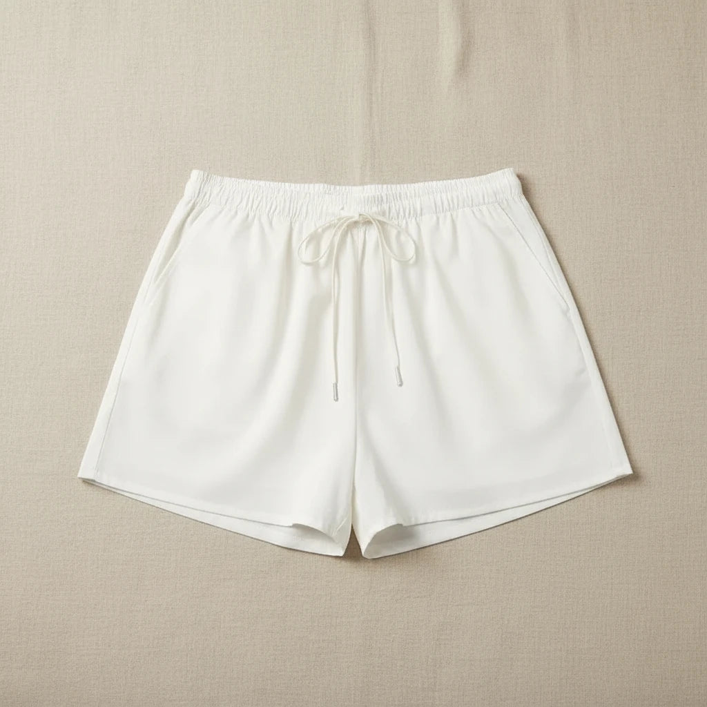 Set Coordinato Estivo in Lino: Top con Spalline a Fiocco e Pantaloncini - Rosboutiquechic