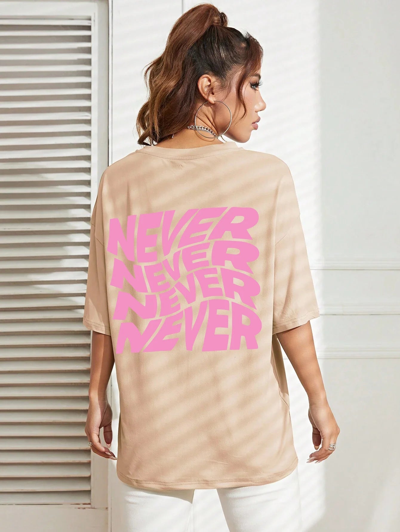 T-shirt Oversize Donna "NEVER" - Rosboutiquechic