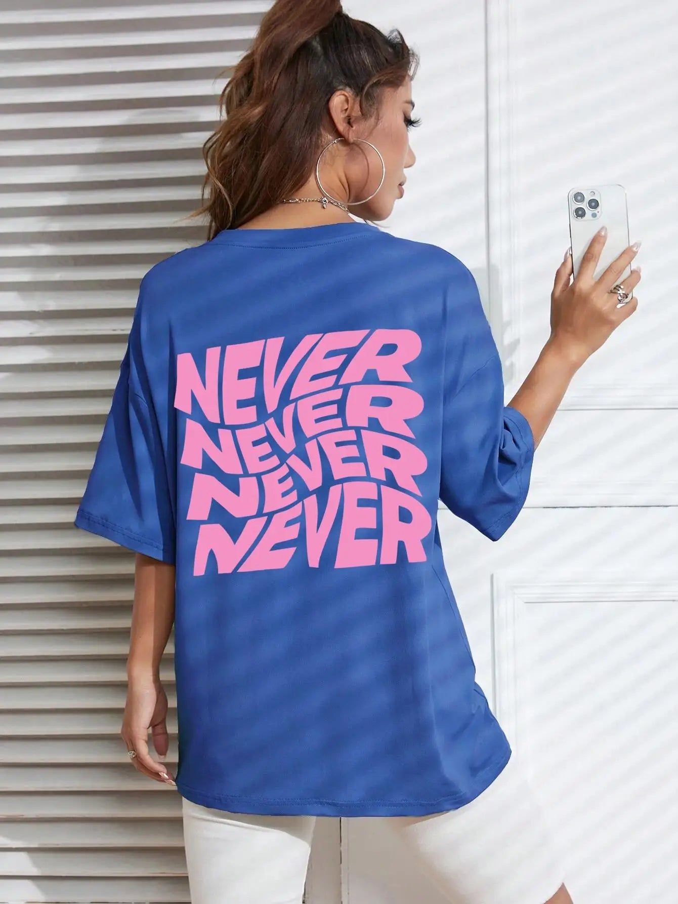 T-shirt Oversize Donna "NEVER" - Rosboutiquechic