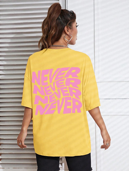 T-shirt Oversize Donna "NEVER" - Rosboutiquechic