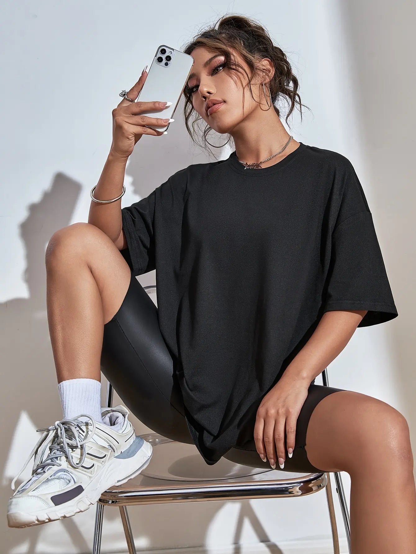 T-shirt Oversize Donna "NEVER" - Rosboutiquechic