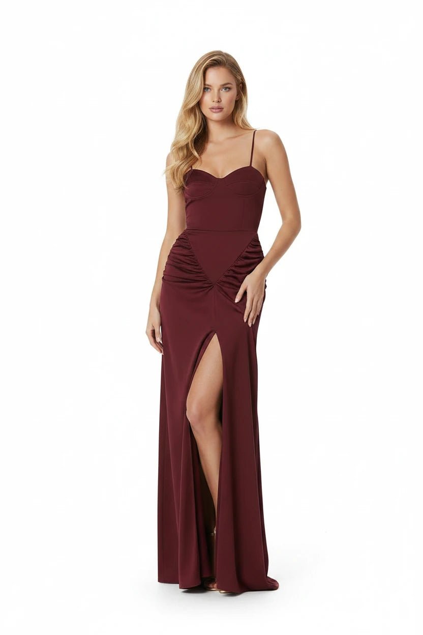 Vestito Lungo alla Caviglia con Schiena Scoperta e Scollo a Cuore - Rosboutiquechic