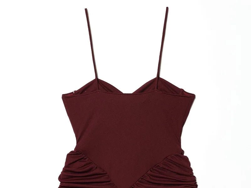 Vestito Lungo alla Caviglia con Schiena Scoperta e Scollo a Cuore - Rosboutiquechic