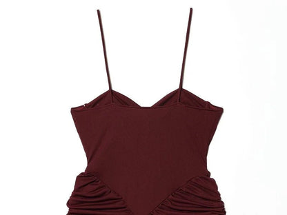 Vestito Lungo alla Caviglia con Schiena Scoperta e Scollo a Cuore - Rosboutiquechic